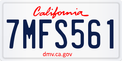 CA license plate 7MFS561