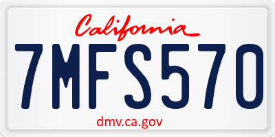 CA license plate 7MFS570