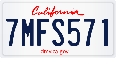 CA license plate 7MFS571