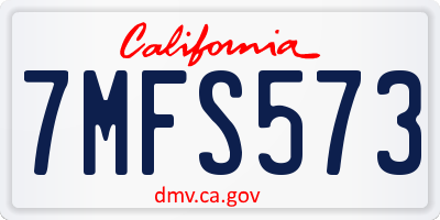CA license plate 7MFS573