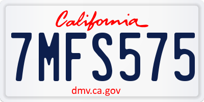 CA license plate 7MFS575