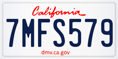 CA license plate 7MFS579