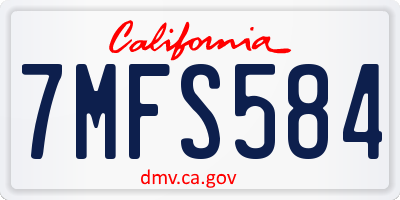 CA license plate 7MFS584