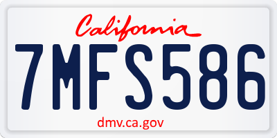 CA license plate 7MFS586