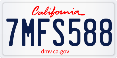 CA license plate 7MFS588