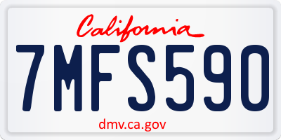 CA license plate 7MFS590