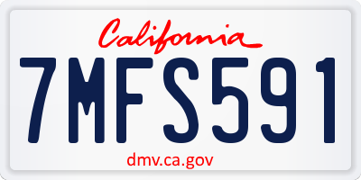 CA license plate 7MFS591
