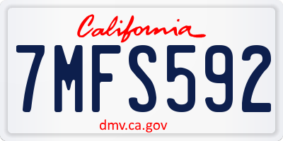 CA license plate 7MFS592
