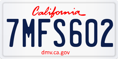CA license plate 7MFS602