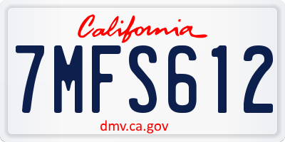 CA license plate 7MFS612