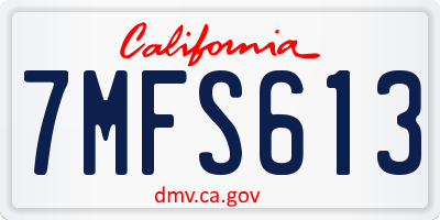 CA license plate 7MFS613