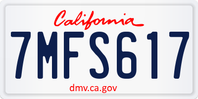 CA license plate 7MFS617