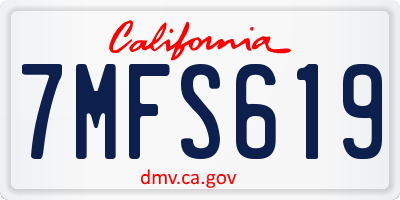 CA license plate 7MFS619