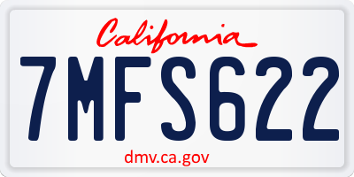 CA license plate 7MFS622