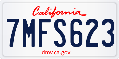 CA license plate 7MFS623