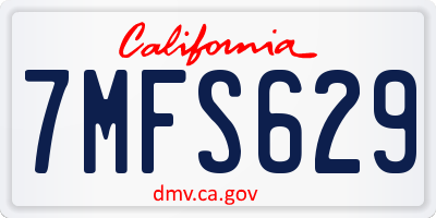 CA license plate 7MFS629