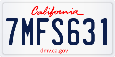 CA license plate 7MFS631