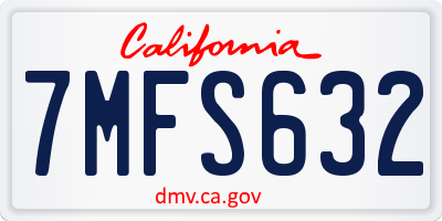 CA license plate 7MFS632