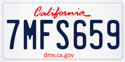 CA license plate 7MFS659