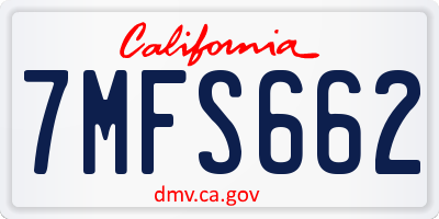 CA license plate 7MFS662