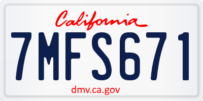 CA license plate 7MFS671