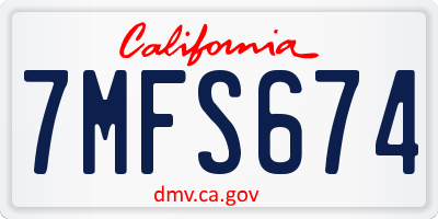 CA license plate 7MFS674