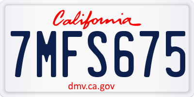 CA license plate 7MFS675