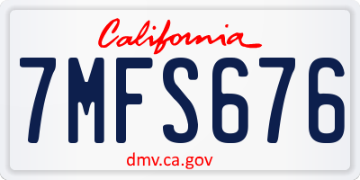 CA license plate 7MFS676