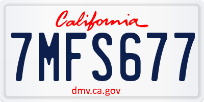 CA license plate 7MFS677
