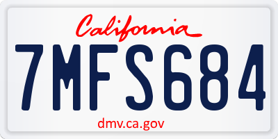 CA license plate 7MFS684