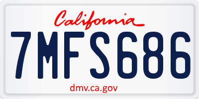 CA license plate 7MFS686