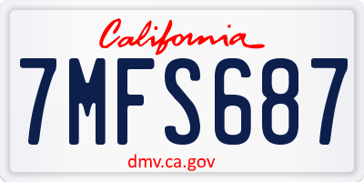 CA license plate 7MFS687