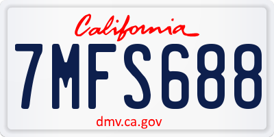 CA license plate 7MFS688