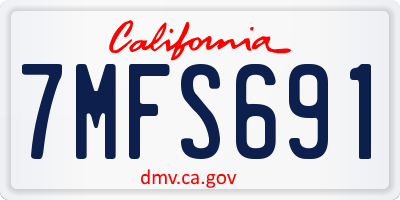 CA license plate 7MFS691