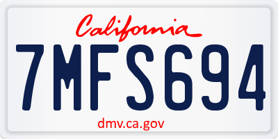 CA license plate 7MFS694