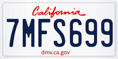 CA license plate 7MFS699