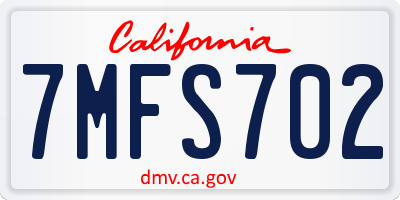 CA license plate 7MFS702