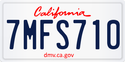 CA license plate 7MFS710
