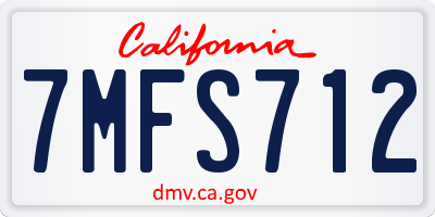 CA license plate 7MFS712