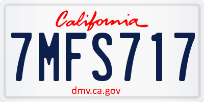 CA license plate 7MFS717