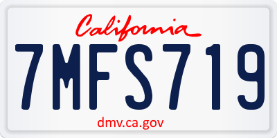 CA license plate 7MFS719