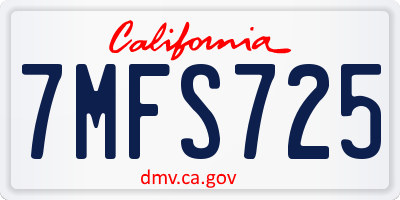 CA license plate 7MFS725