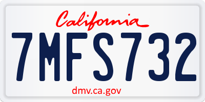 CA license plate 7MFS732