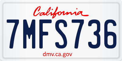 CA license plate 7MFS736