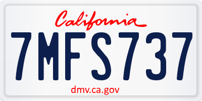 CA license plate 7MFS737