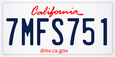 CA license plate 7MFS751
