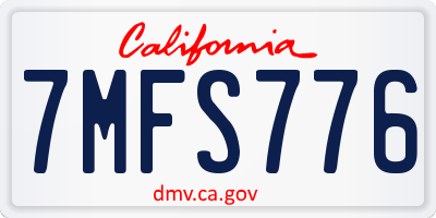 CA license plate 7MFS776