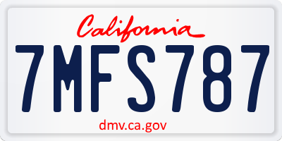 CA license plate 7MFS787