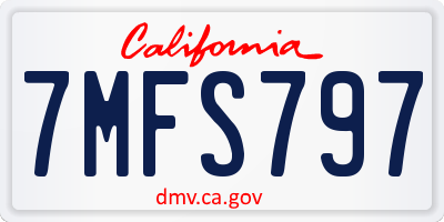 CA license plate 7MFS797