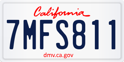 CA license plate 7MFS811